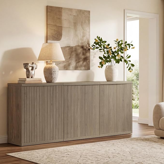 SICOTAS Buffet Cabinet with Storage Accent Sideboard Modern Credenza with Doors - Image 7