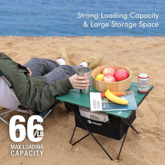 VILLEY Portable Camping Side Table, Ultralight Aluminum Folding Beach Table - Image 5