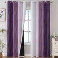 Estelar Textiler Purple and Greyish White Ombre Blackout Curtains 90 Inch by ESTELARTEXTILER