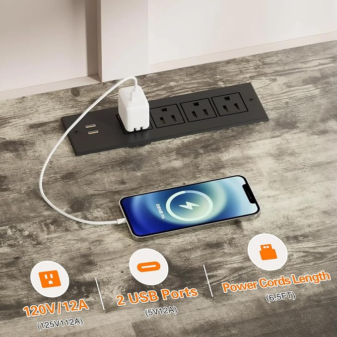 VECELO TV Stand with Power Outlets - Image 5