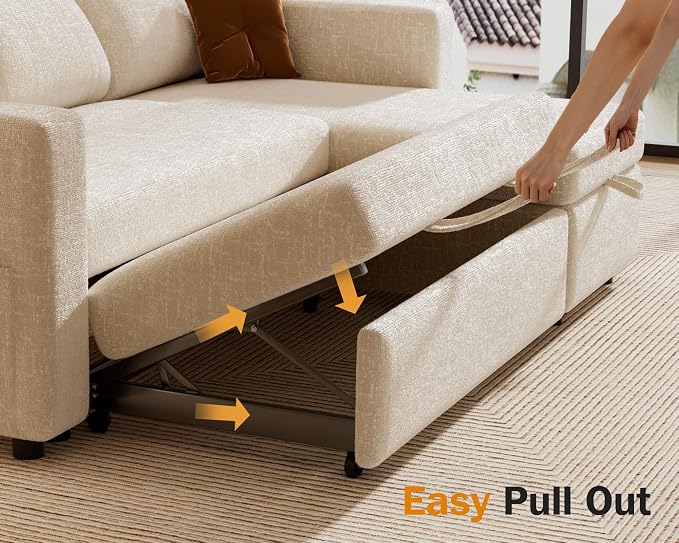 Sunny Heart 106" U Shaped Sectional Sleeper Sofa Bed - Image 9