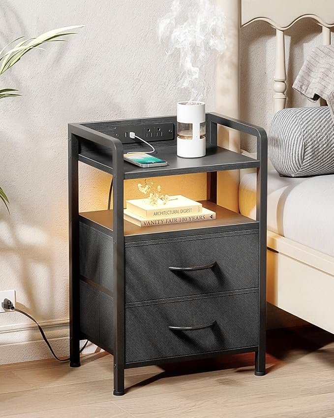 Lazzanto Night Stand Bedside Charger Bedroom - Image 2