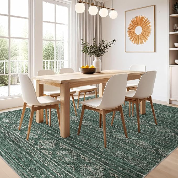 Nakagishi Area Rugs 9x12 Living Room: Washable Boho Large Neutral Modern Soft - Image 6