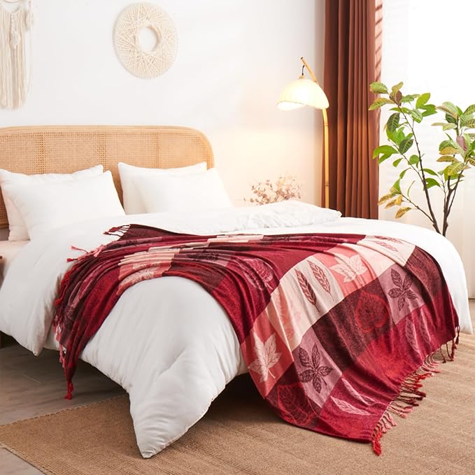 Bohemian Chenille Jacquard Tassel Throws - Image 2