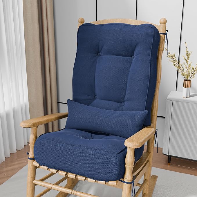 Rocking Chair Cushions with Pillow, Waterproof and Fade-Resistant Thicken by Aofeite