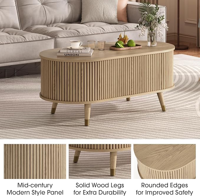 42.5" Oval Lift Top Coffee Table - Image 4