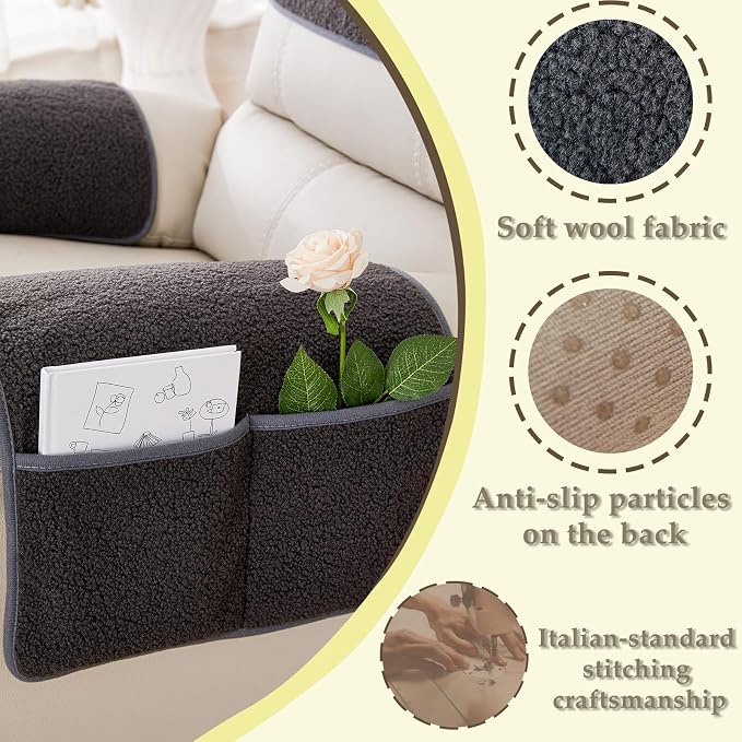 Armrest Covers - Arm Chair Covers Set of 3 Recliner Chair Covers, - Image 4