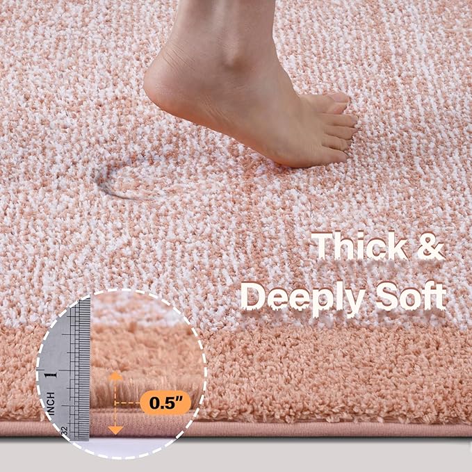 60x24 Long Bathroom Rugs Washable Non Slip, Soft Absorbent Quick Dry Mats - Image 4