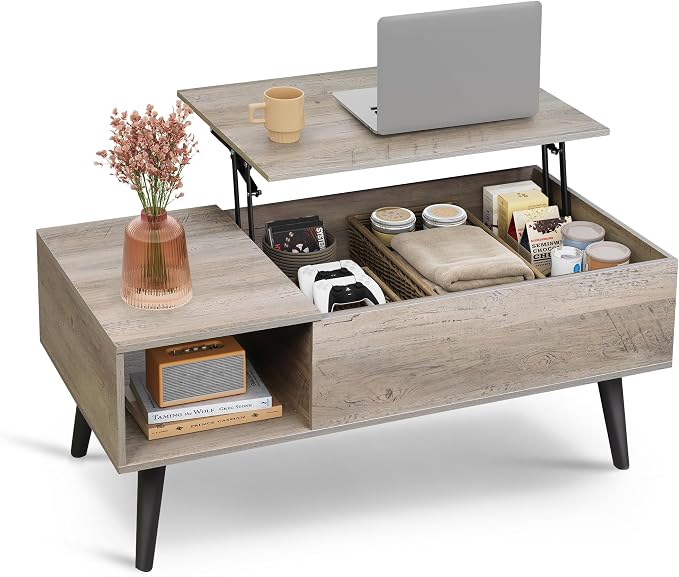 WLIVE Coffee Table for Living Room, Lift Top Coffee Table by WLIVE