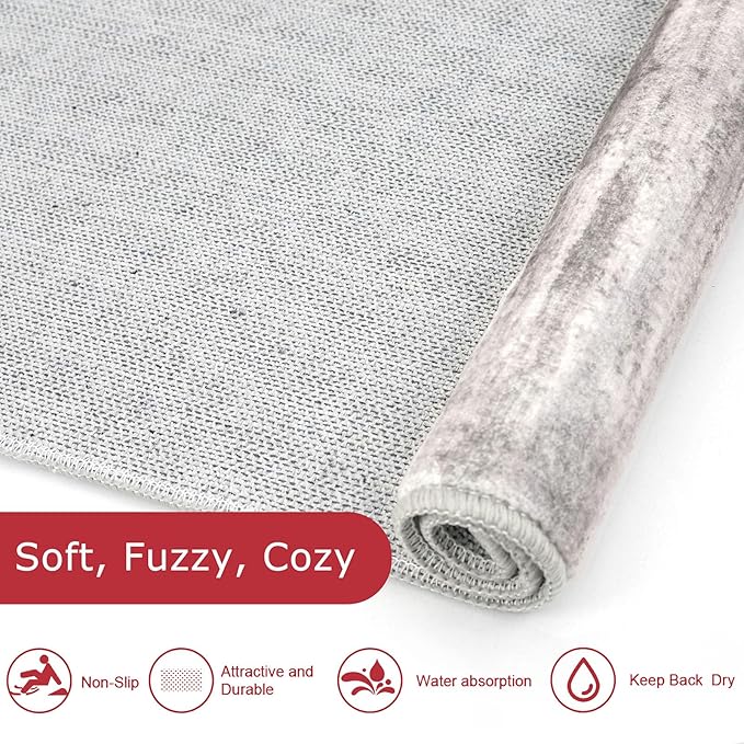 KOZYFLY Modern Abstract Washable Rug Runner 2.6x12 Hallway Rug Runner Non-Slip - Image 6