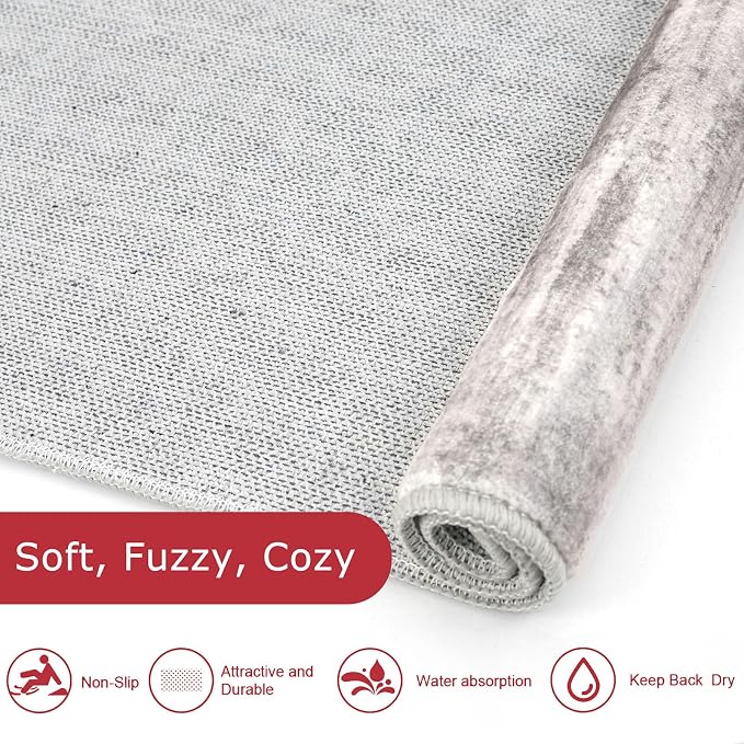 KOZYFLY Modern Abstract Washable Rug Runner 2x5 Hallway Rug Runner Non-Slip - Image 6