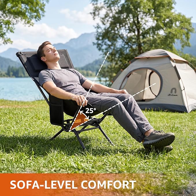 Armless Rocking Camping Chair for Adults, Portable Folding Outdoor Rocker - Image 2