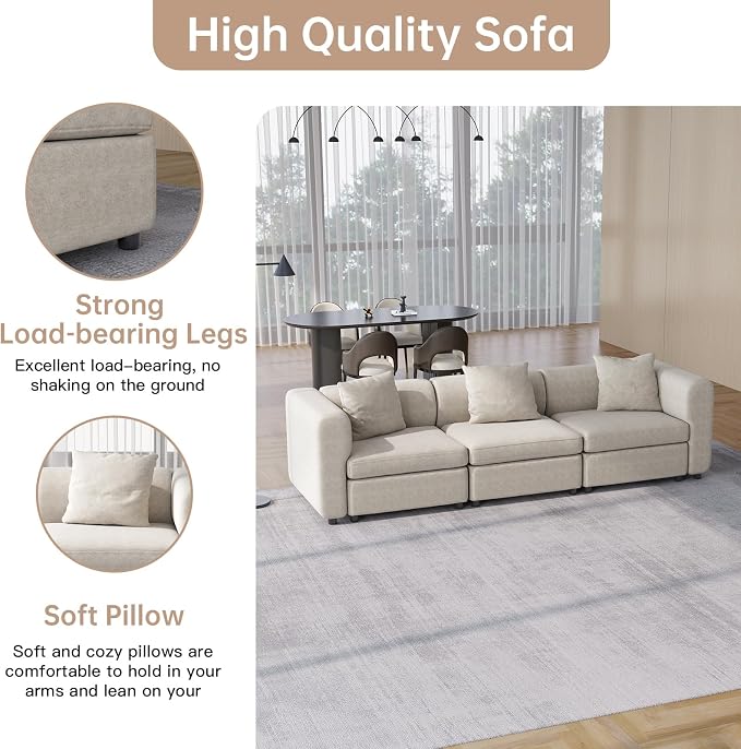 Guyii Velvet Sectional Sofa, Oversized 5-Seat Convertible Couch - Image 4