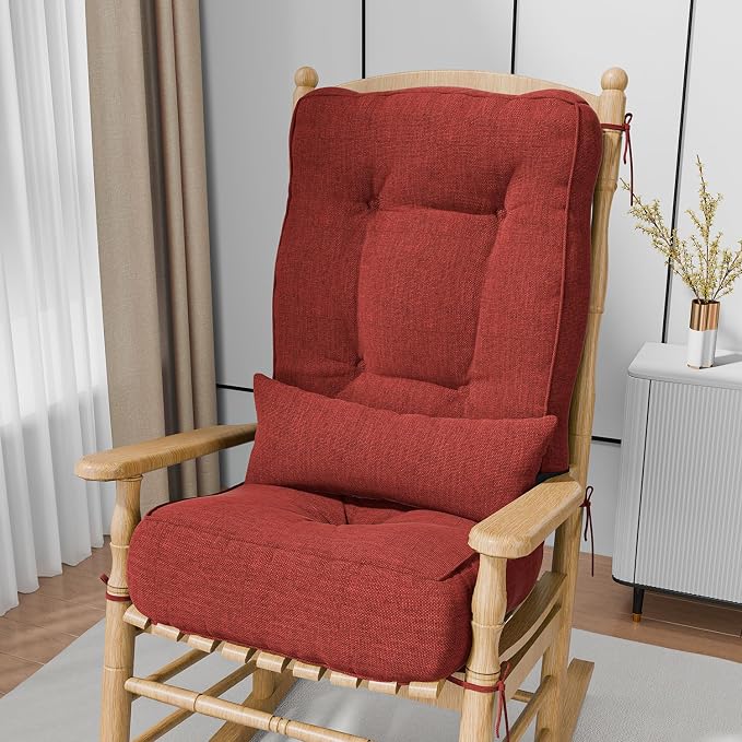 Rocking Chair Cushions with Pillow, Waterproof and Fade-Resistant Thicken by Aofeite