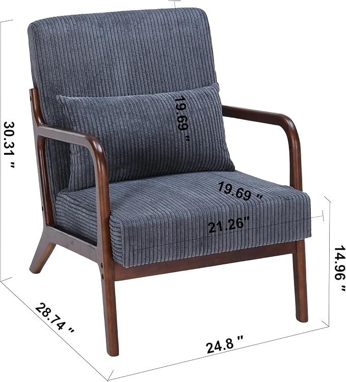Mid-Century Modern Accent Chair & Coffee Table Set, Vintage Luxury 2-Piece - Image 2