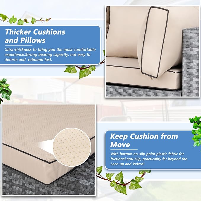 5 Piece Outdoor Patio Furniture Set, All Weather Conversation Set - Image 4