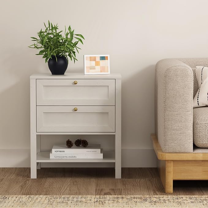 EYYTHUNG Farmhouse Nightstand Set of 2, Wooden Farmhouse Floor Night Stand - Image 3