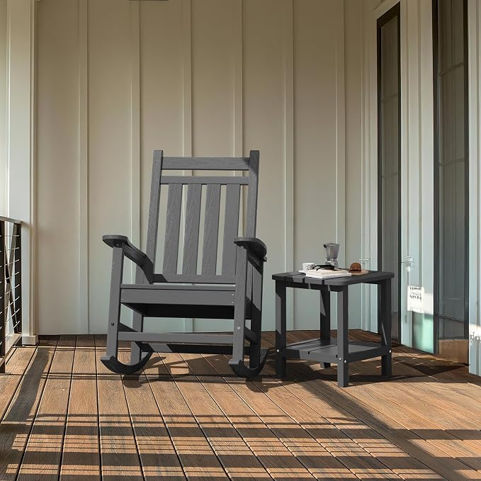 SERWALL Adirondack Table Set of 6, Outdoor Side Table- Gray - Image 5