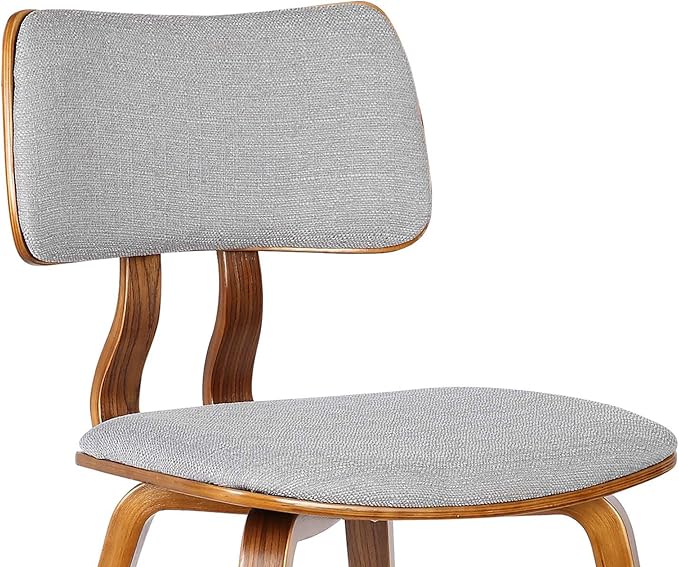 Armen Living Jaguar Mid-Century Dining Chair in Walnut Wood and Gray Fabric - Image 7