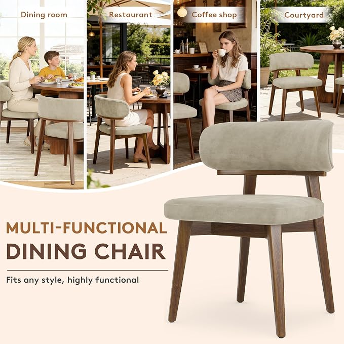 Dining Chairs Set of 4, Modern Upholstered Dining Chairs, Wooden Kitchen Chairs - Image 6