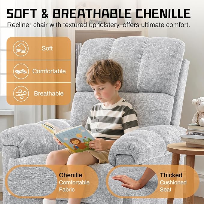 Korser Recliner Chair, Swivel Rocker Recliner Chair - Image 7