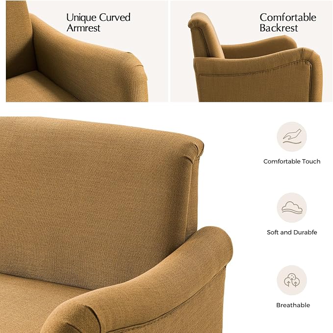 EcoHarbor Living 50.5" Mid-Century Modern Couch, Upholstered Sofa - Image 5