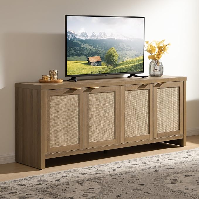 SICOTAS TV Stand for Living Room Boho Entertainment Center for Bedroom - Image 2