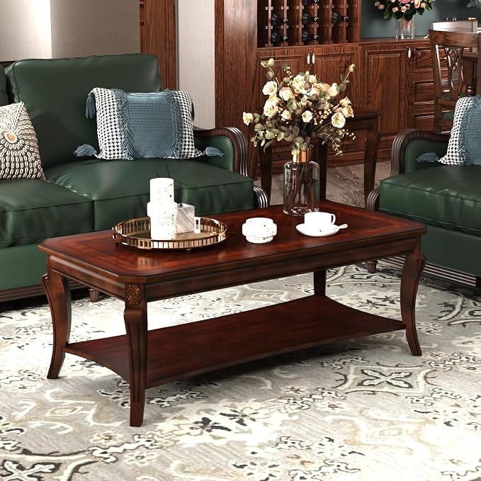 Rectangle Coffee Table for Living Room, Solid Wood Coffee Table - Image 9