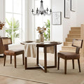 HNY Mid Century Modern Rattan Dining Chairs Set of 2, Farmhouse PU Leather by HNY