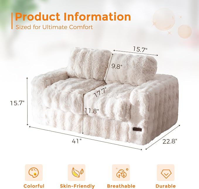 MAXYOYO Extra Wide Kids Bean Bag Chair, Comfy Bubble Fabric Bean Bag Sofa - Image 2