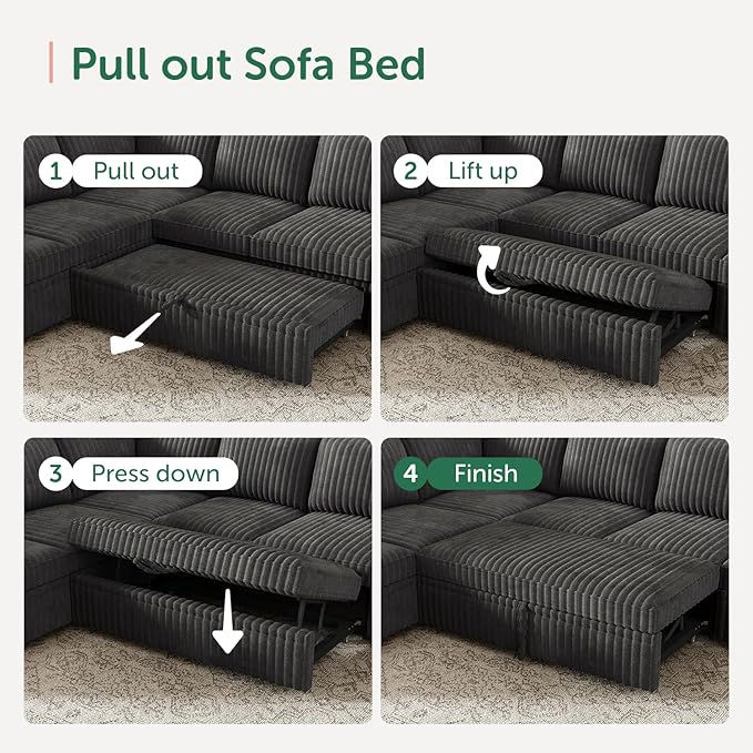HONBAY Modular Sectional Sleeper Sofa - Image 4