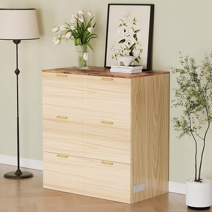 VINGLI Twin Murphy Bed with Storage Drawer, Fluted Wooden Foldable Bed Cabinet - Image 2