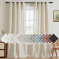 H.VERSAILTEX Living Room Linen Curtains Nickel Grommet Curtains Privacy Added by HVERSAILTEX