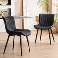 YOUNUOKE Black Dining Chairs Set of 2, Faux Leather Upholstered Kitchen & by YOUNUOKE