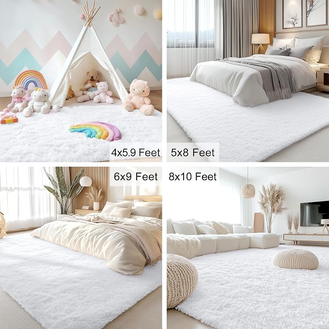 OLANLY 6x7 Area Rugs for Living Room Bedroom, Machine Washable Soft Fluffy - Image 6