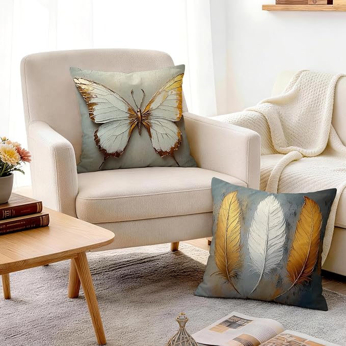 OBSEDE Bohemian Feathered Butterfly Decorative Throw Pillow Covers 18 × 18 in - Image 7