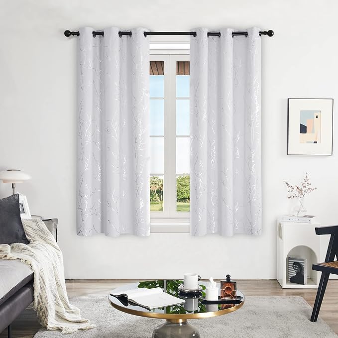 Deconovo Greyish White Curtains, Room Darkening Curtain, Thermal Insulated - Image 2