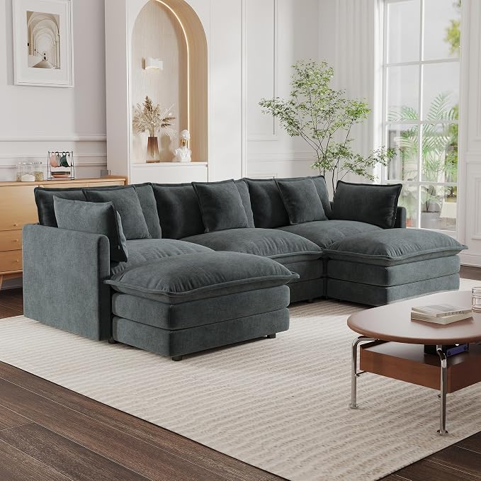 mikibama Modular Sectional Sofa, 111.5 Inch U Shaped Couch Set - Image 9