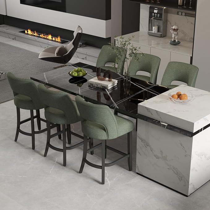 VKNOW Bar Stools Set of 2, Modern Counter Stools - Image 3