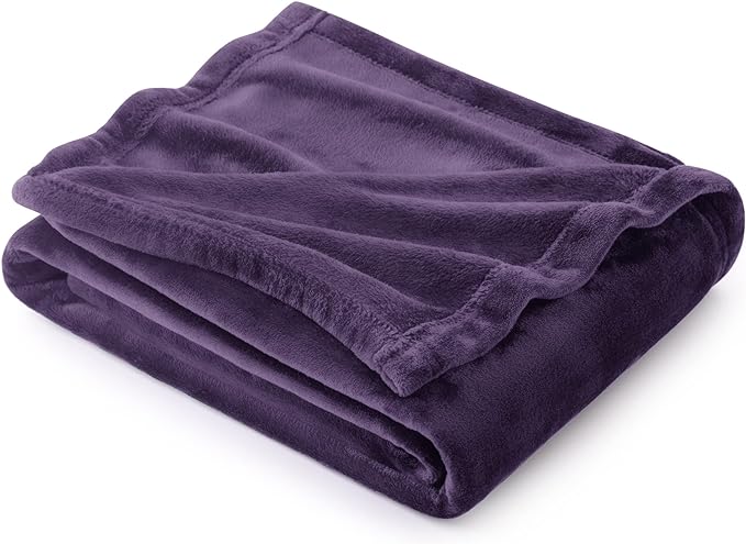 Bedsure GentleSoft Fleece Throw Blanket Purple by BEDSURE