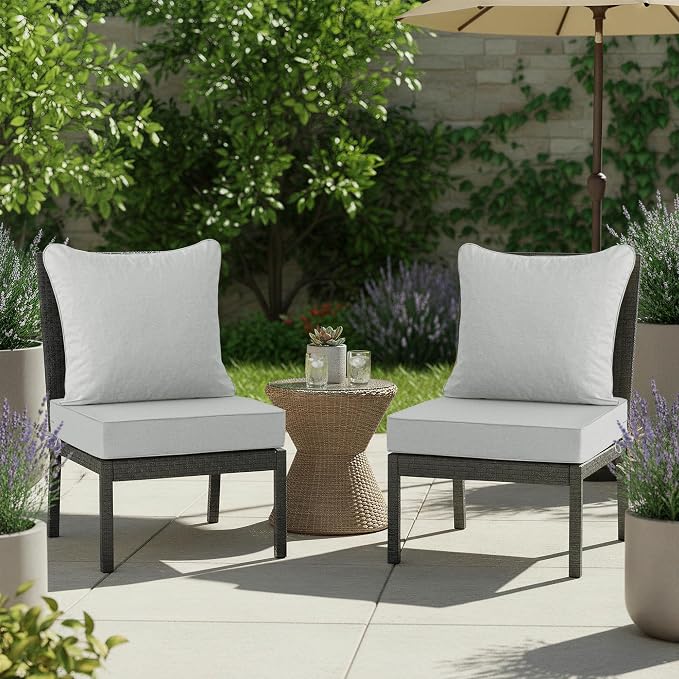 Summsun Patio Cushions for Outdoor Furniture, Faux Linen Water Resistant - Image 9