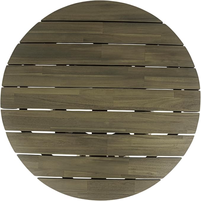 Merax Patio Outdoor Acacia Wood Round Coffee Table - Image 4
