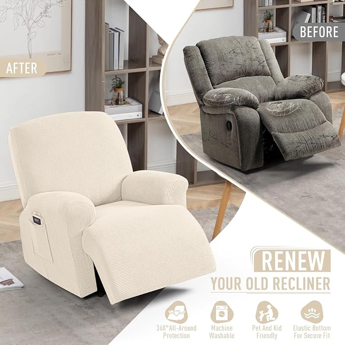 TAOCOCO Oversized Recliner Chair Covers, 1 Seater Streach Recliner Covers Soft - Image 6