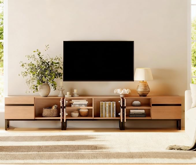 WAMPAT Modern TV Stand for 32-110 Inch TVs, Wood Entertainment Center - Image 3