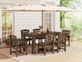 SERWALL Patio Dining Set with 15FT Double Side Umbrella, Outdoor Dining Sets by SERWALL
