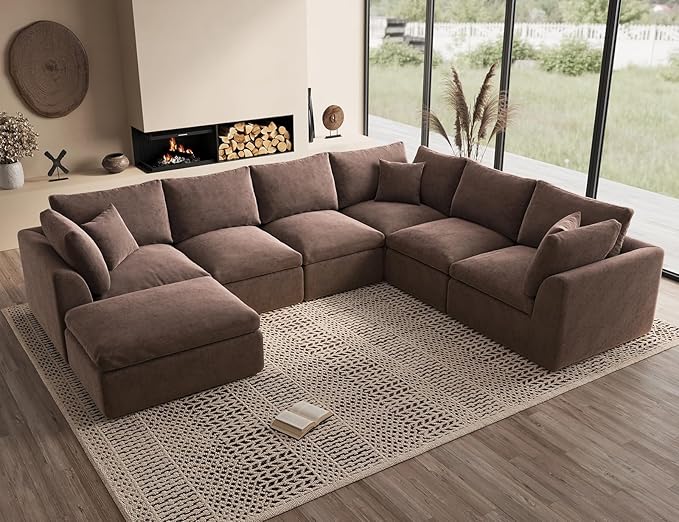 ohllob Oversized Cloud Couches for Living Room, Boneless Sectional Couch by Ohllob