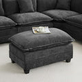 35‘’ Modern Chenille Cloud Sofa Ottoman, Rectangle Ottoman by WUTUTUEE