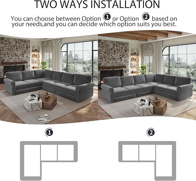 118" L-Shaped Sleeper Couch Bed - Image 5