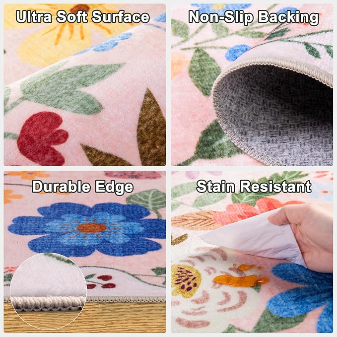 Runner Rug for Entryway: 2.6x8 Kitchen Rugs Non Slip Washable Ultra-Thin Soft - Image 8