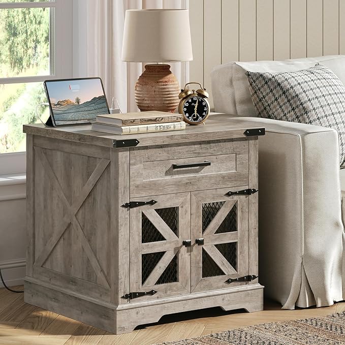 RALGEND Farmhouse End Table Set of 2, Large End Table - Image 4